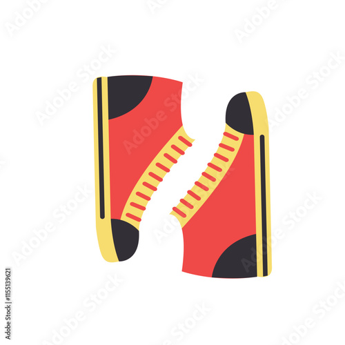 Cool red shoes with a contemporary design in the style of today's kids