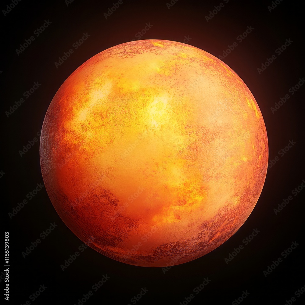 Fototapeta premium A perfectly round, vibrant orange fruit with detailed, realistic texture, softly lit with cinematic lighting