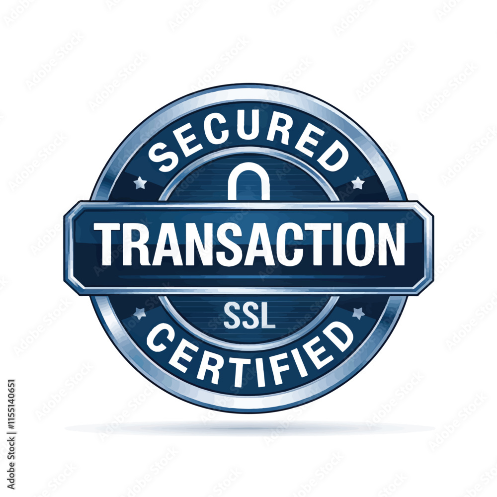 Fototapeta premium secured transaction ssl certified secure badge for online security