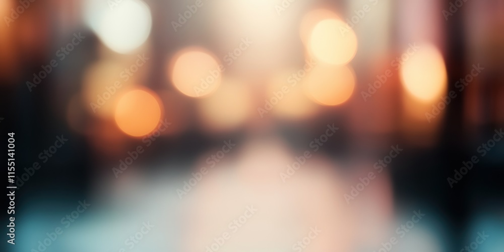 Blurred bright glowing lights of district in megapolis under dusk sky in evening on blurred background Blurred bright glowing lights of district in megapolis under dusk sky in evening on blurred background