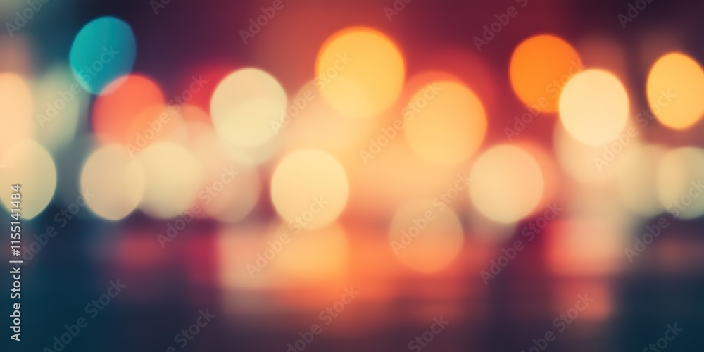 Blurred bright glowing lights of district in megapolis under dusk sky in evening on blurred background Blurred bright glowing lights of district in megapolis under dusk sky in evening on blurred background
