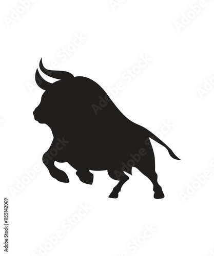 illustration of a bull silhouette icon vector