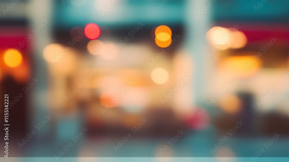 Blurred bright glowing lights of district in megapolis under dusk sky in evening on blurred background Blurred bright glowing lights of district in megapolis under dusk sky in evening on blurred background