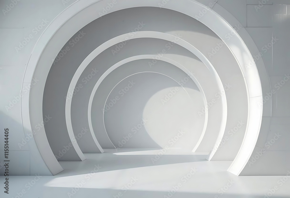 Obraz premium Abstract white Gradient Circle Layers Background Design