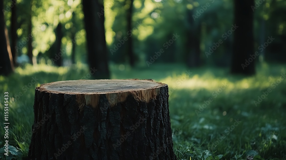 Fototapeta premium A cut tree stump Tree stump in the park