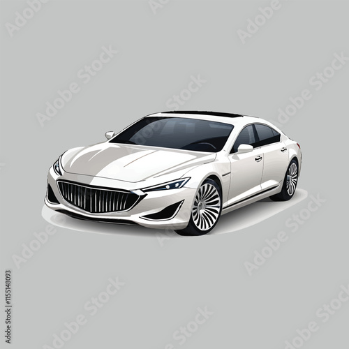 Modern Car isolated Realistic vehicle vector illustration concept with creative style