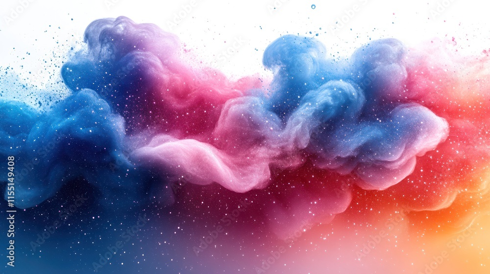 Fototapeta premium Colorful swirling ink in water, abstract background.