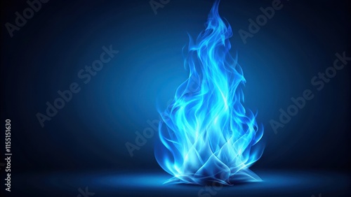 Blue flame burning brightly against a blue background, blue, flame, bright, burning, heat, energy, power, vibrant, intense