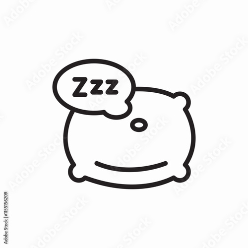 pillow sleep good night icon vector sign