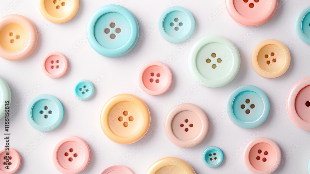 Pastel Buttons Background: A Delightful Collection of Colorful Sewing Buttons Pastel Buttons Background: A Delightful Collection of Colorful Sewing Buttons