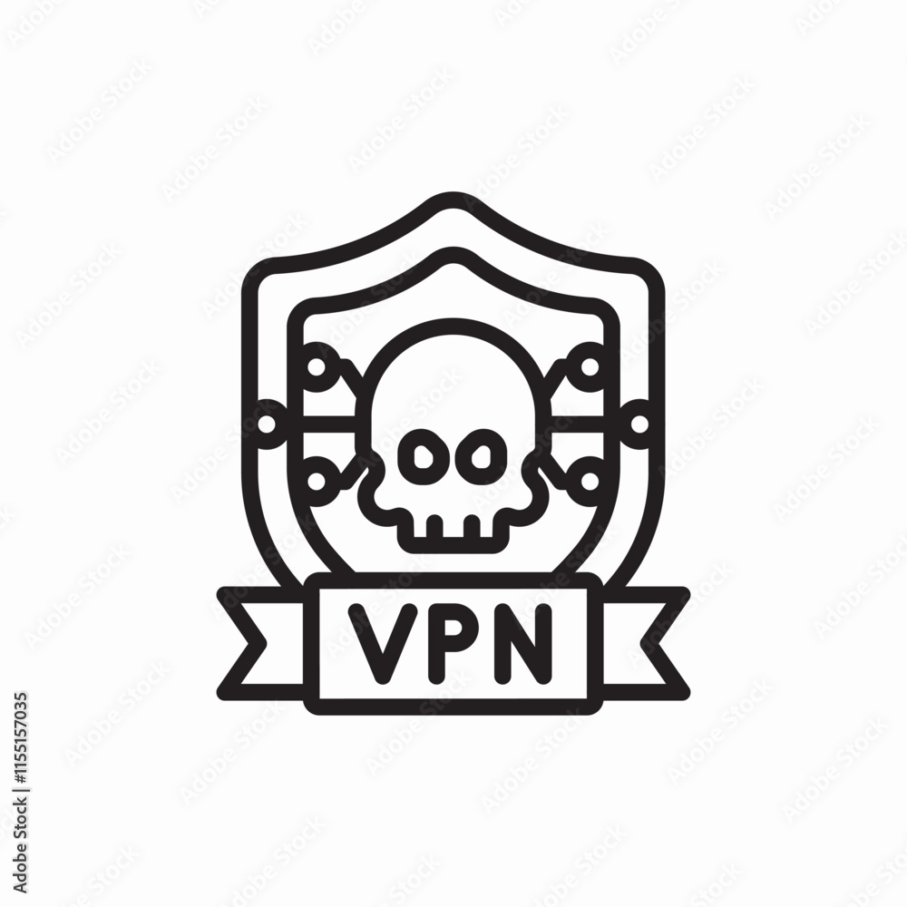 virtual private network skeleton icon vector sign virtual private network skeleton icon vector sign