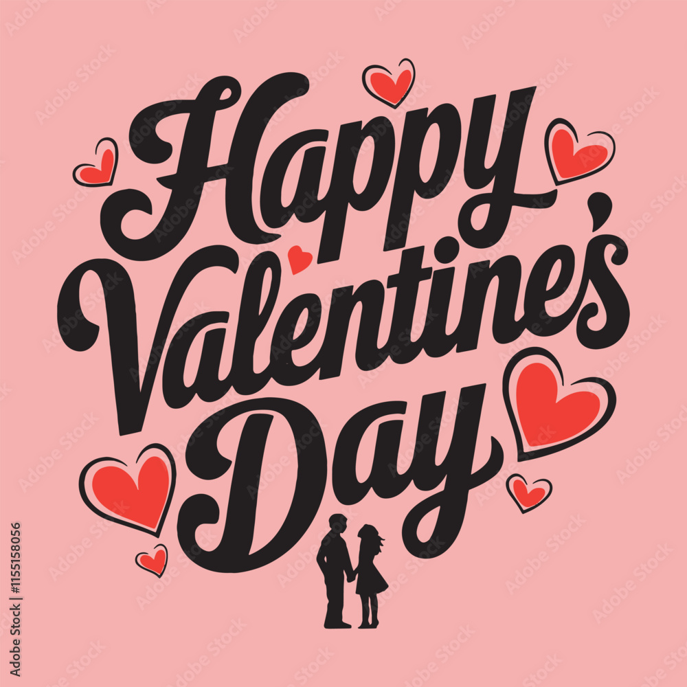 Happy Valentines day typography vector design Happy Valentines day typography vector design