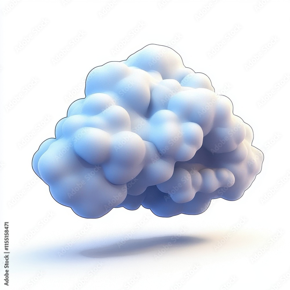 A soft, fluffy cloud floating against a clean white background, creating a serene and calming atmosphere. A soft, fluffy cloud floating against a clean white background, creating a serene and calming atmosphere.