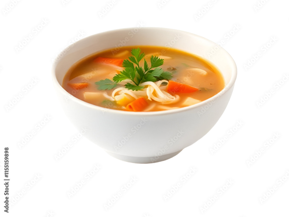 bowl of soup isolated on transparent background 