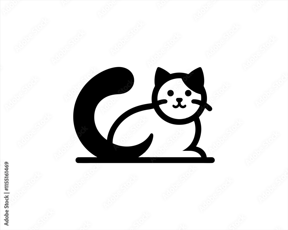 Cat logo vector. Silhouette simple. Flat style. Black cat icon logo. Logo design template. Vector illustration. Animal logotype concept.
Cat logo vector. Silhouette simple. Flat style. Black cat icon logo. Logo design template. Vector illustration. Animal logotype concept.