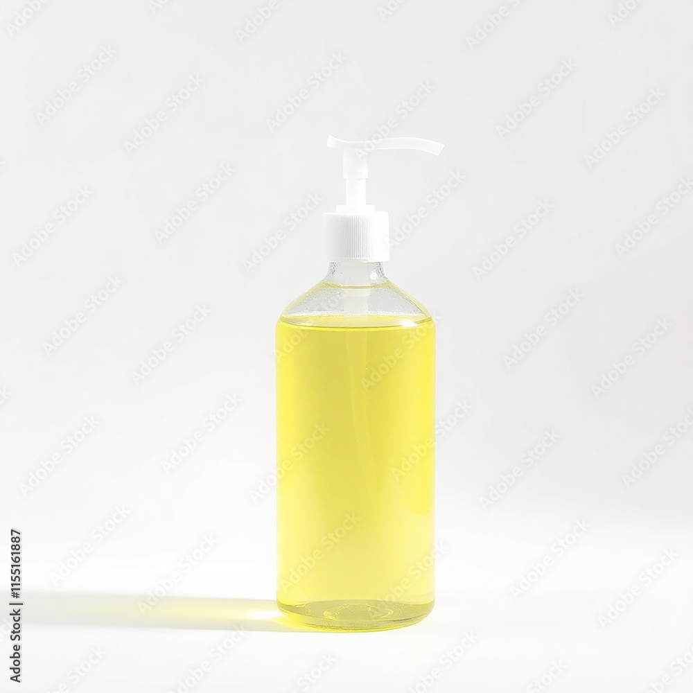 Yellow Liquid Soap Dispenser Bottle. Clean, Modern, and Minimalist Design. Yellow Liquid Soap Dispenser Bottle. Clean, Modern, and Minimalist Design.