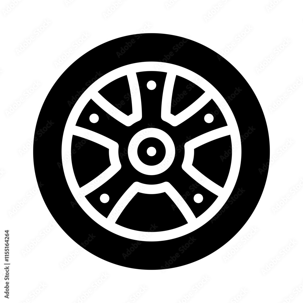 wheel glyph icon