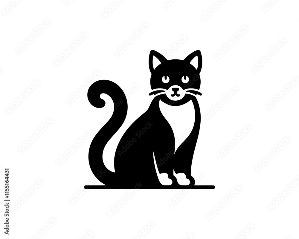 Fototapeta premium black and white cat