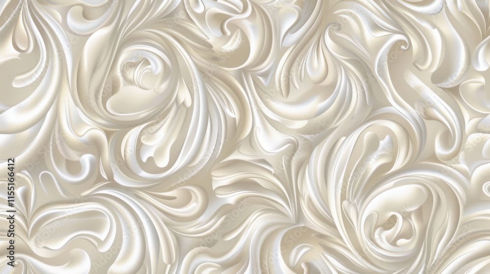 Elegant Cream-colored Seamless Pattern with Intricate Swirls Elegant Cream-colored Seamless Pattern with Intricate Swirls