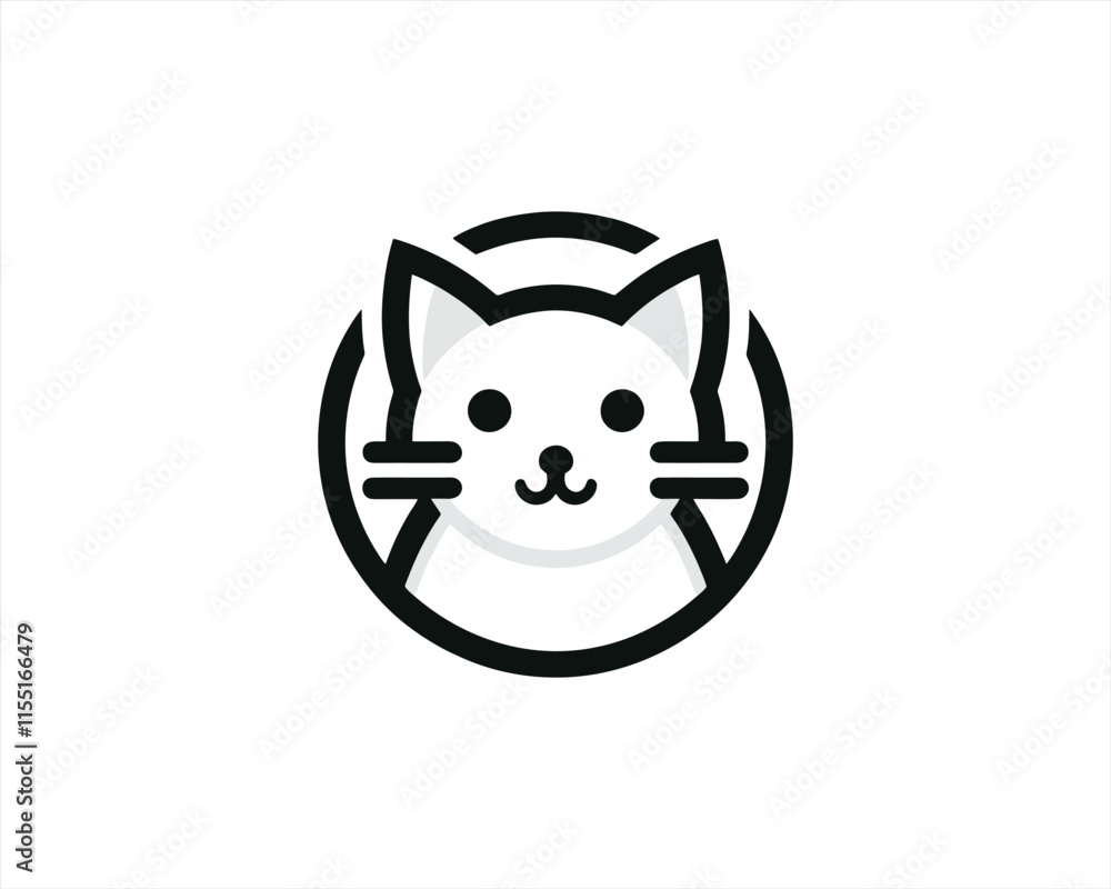 Cat logo vector. Silhouette simple. Flat style. Black cat icon logo. Logo design template. Vector illustration. Cat logo vector. Silhouette simple. Flat style. Black cat icon logo. Logo design template. Vector illustration.