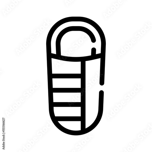 sleeping bag line icon