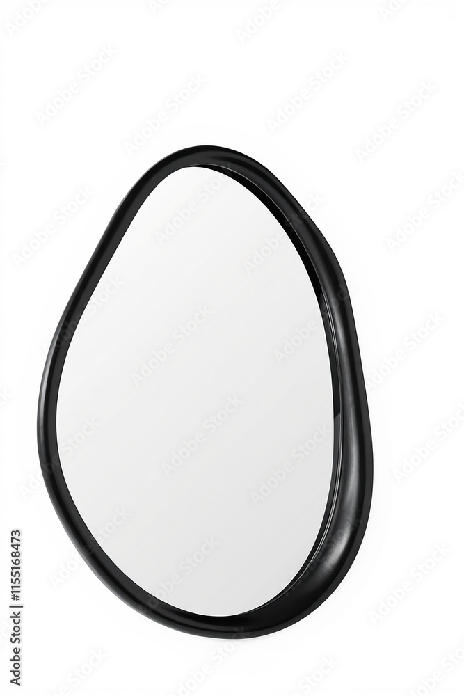 Abstract Black Oval Shaped Wall Mirror. Modern Decorative Mirror for Home Decor. Abstract Black Oval Shaped Wall Mirror. Modern Decorative Mirror for Home Decor.