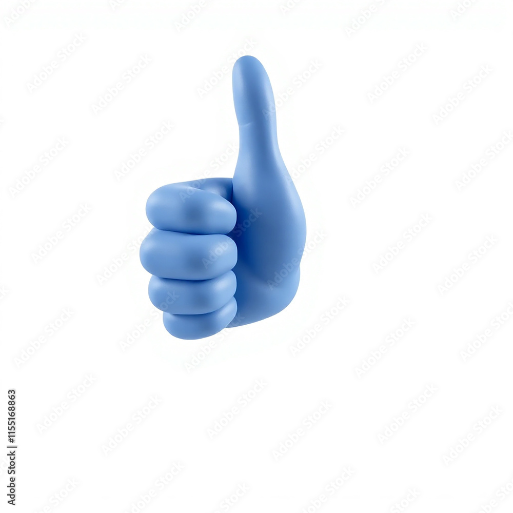 3D Thumbs Up Icon. Concept of approval, agreement, and positive feedback. 3D Thumbs Up Icon. Concept of approval, agreement, and positive feedback.