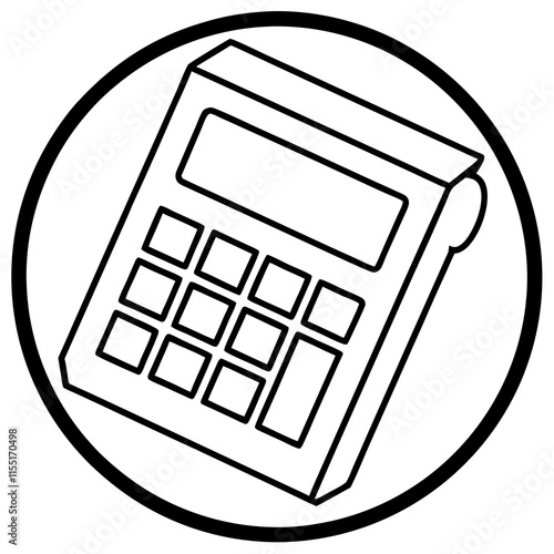 Calculator Line Art Vector Design
