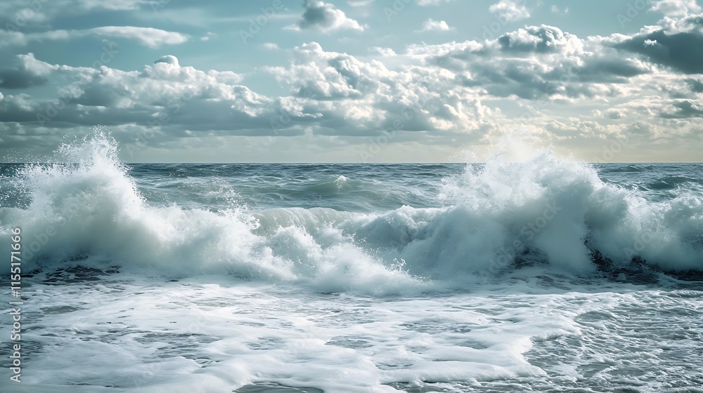 Fototapeta premium Ocean Waves Crashing on Shore