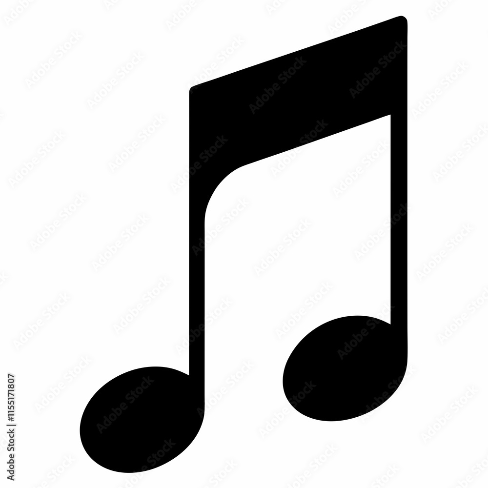 Music Note Black Silhouette Vector Music Note Black Silhouette Vector