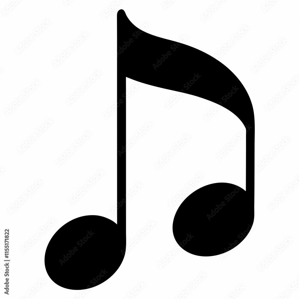 Music Note Black Silhouette Vector Music Note Black Silhouette Vector