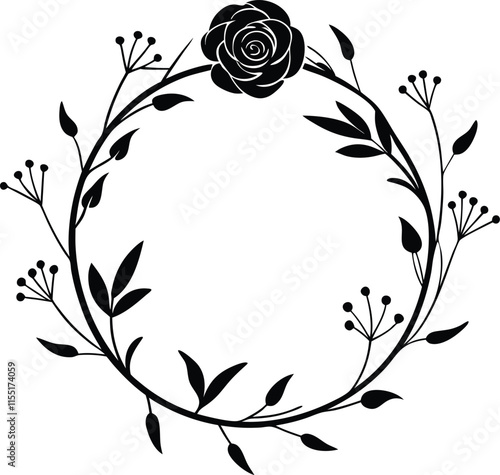 Floral Harmony Elegant Wreath Design for Nature-Inspired Branding photo