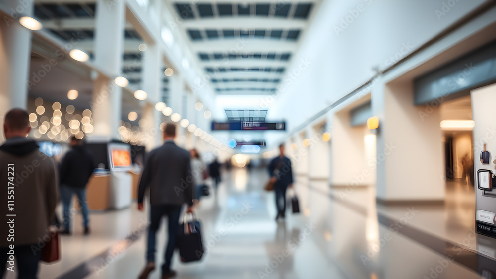 Blur airport interior design. Generative AI Blur airport interior design. Generative AI