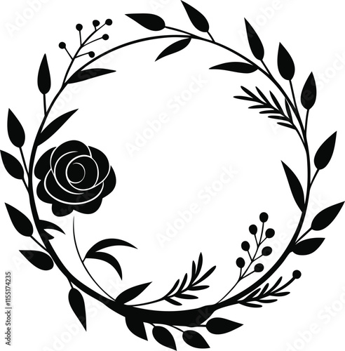 Floral Harmony Elegant Wreath Design for Nature-Inspired Branding photo