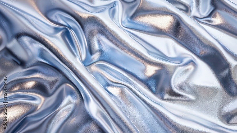Obraz premium Shiny Silver Satin Texture - Elegant Metallic Abstract Background