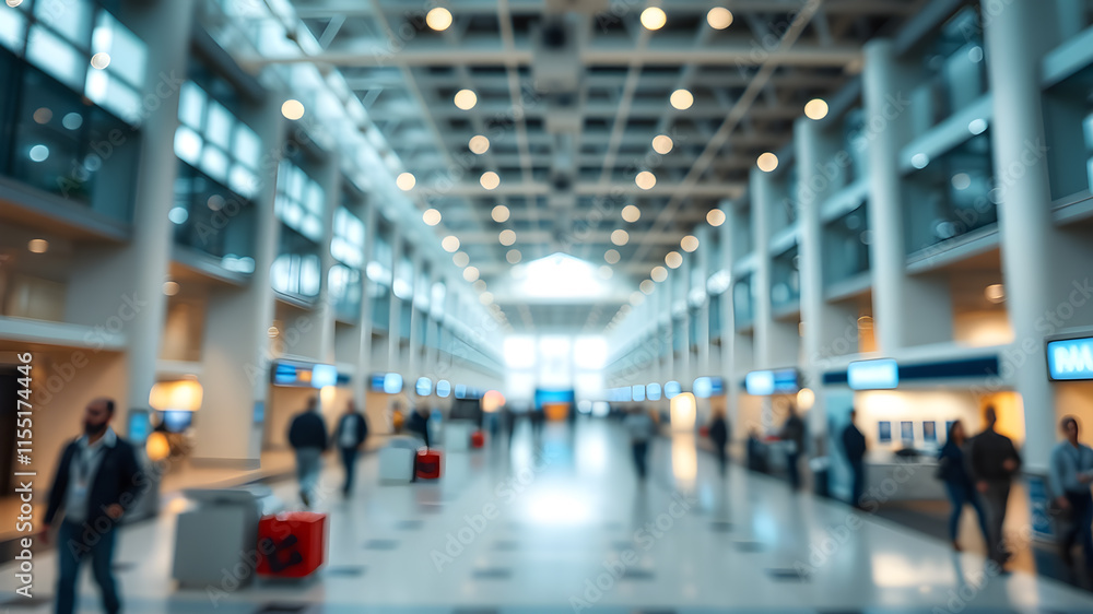 Blur airport interior design. Generative AI Blur airport interior design. Generative AI