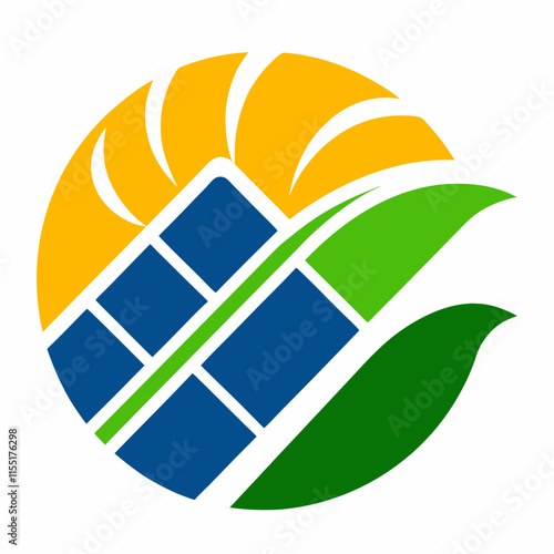 Solar Panel Logo for Renewable Energy Company Branding