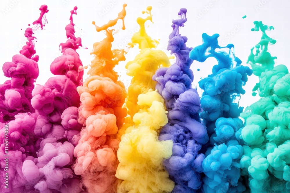 Obraz premium Rainbow Ink Clouds in Water