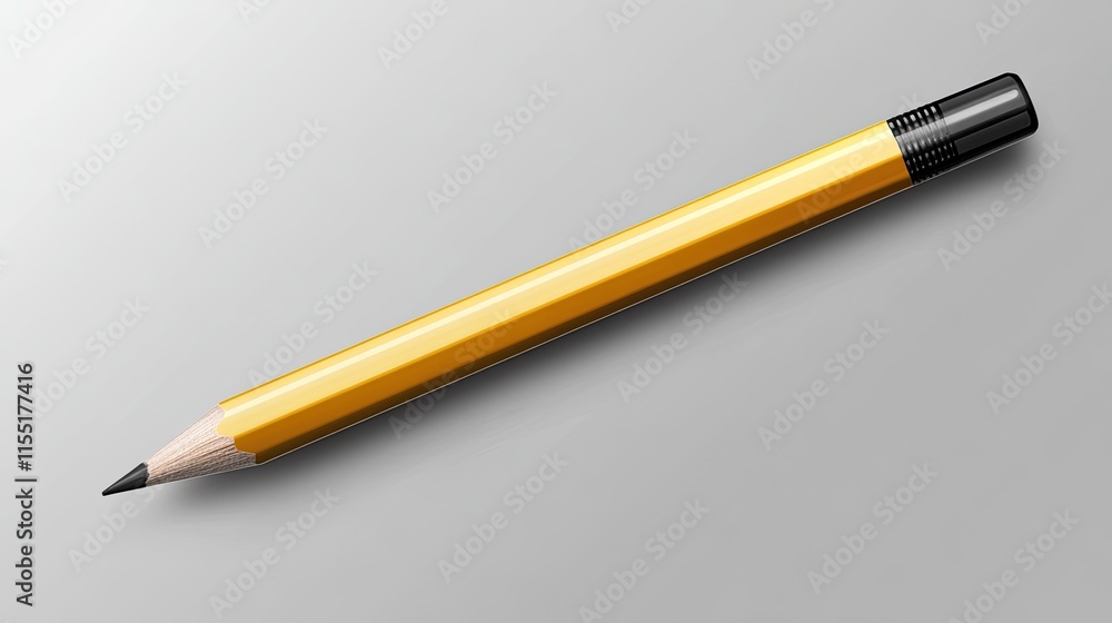 Yellow pencil, an essential school office tool for drawing and writing, isolated on a transparent background. Yellow pencil, an essential school office tool for drawing and writing, isolated on a transparent background.