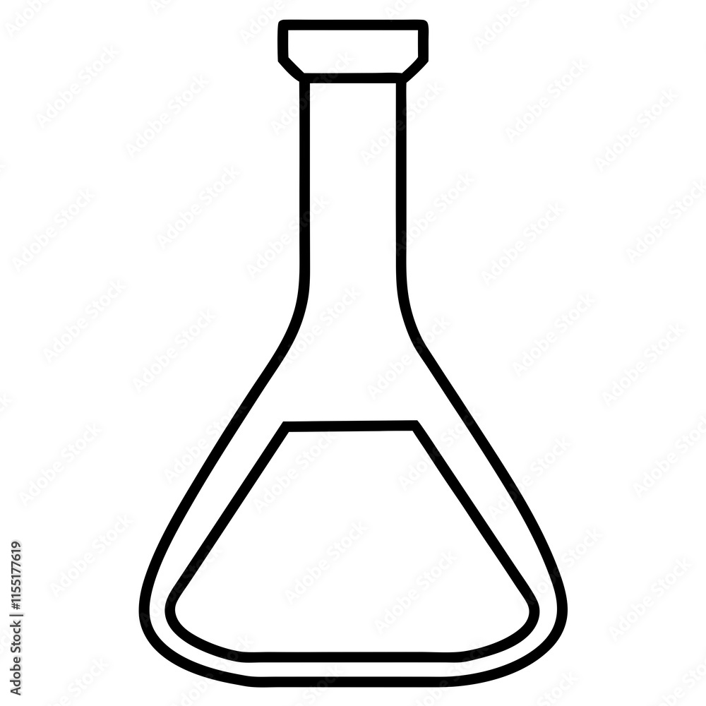 Chemistry Flask Line Art Vector Illustration Chemistry Flask Line Art Vector Illustration