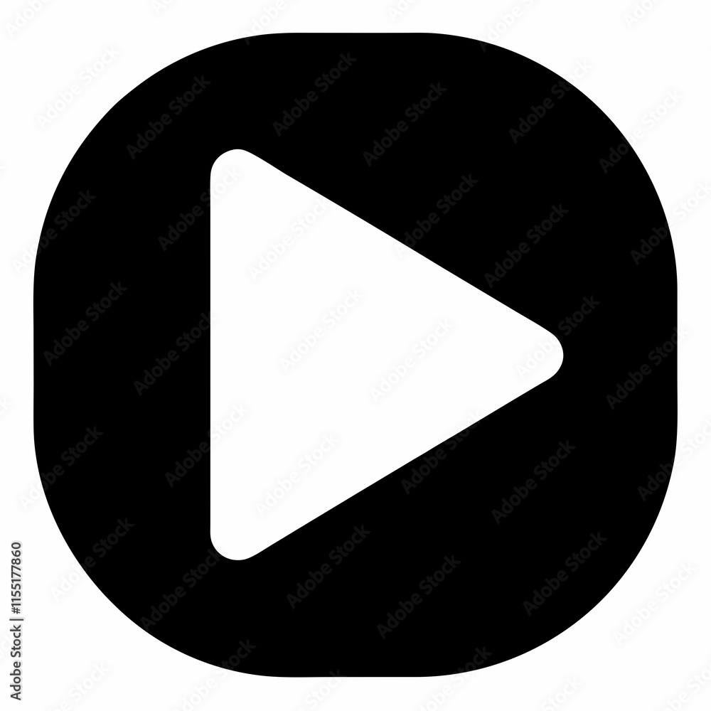 Black Silhouette Play Button Vector Art Black Silhouette Play Button Vector Art