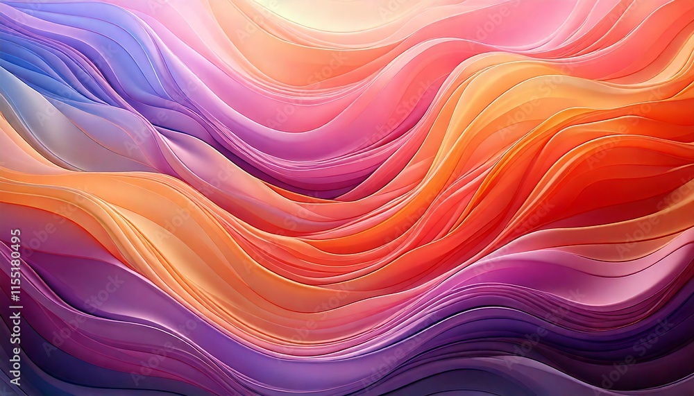 Fototapeta premium A Repeating Abstract Texture of Smooth Gradient Meshes in Pastel Shades of Pink, Purple, and Blue