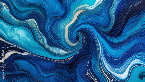 Blue onyx marble texture, abstract background, Generative AI