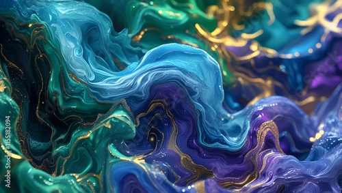 Blue onyx marble texture, abstract background, Generative AI