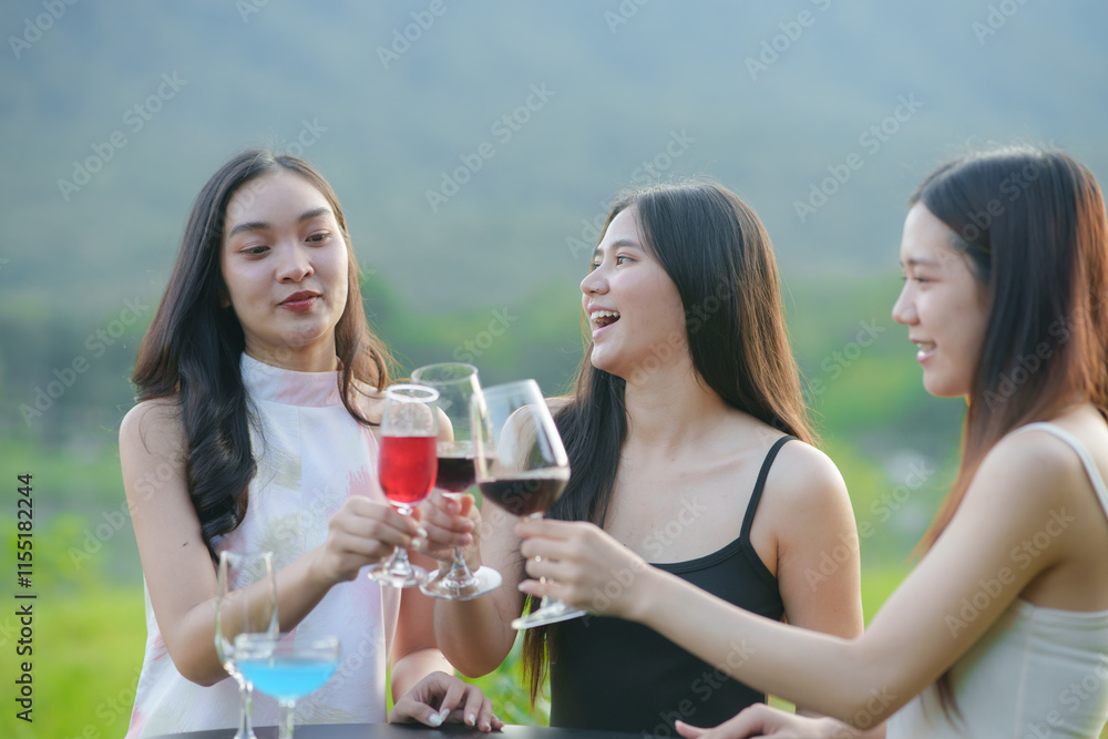 Celebrating Asian women for a successful, happy day.