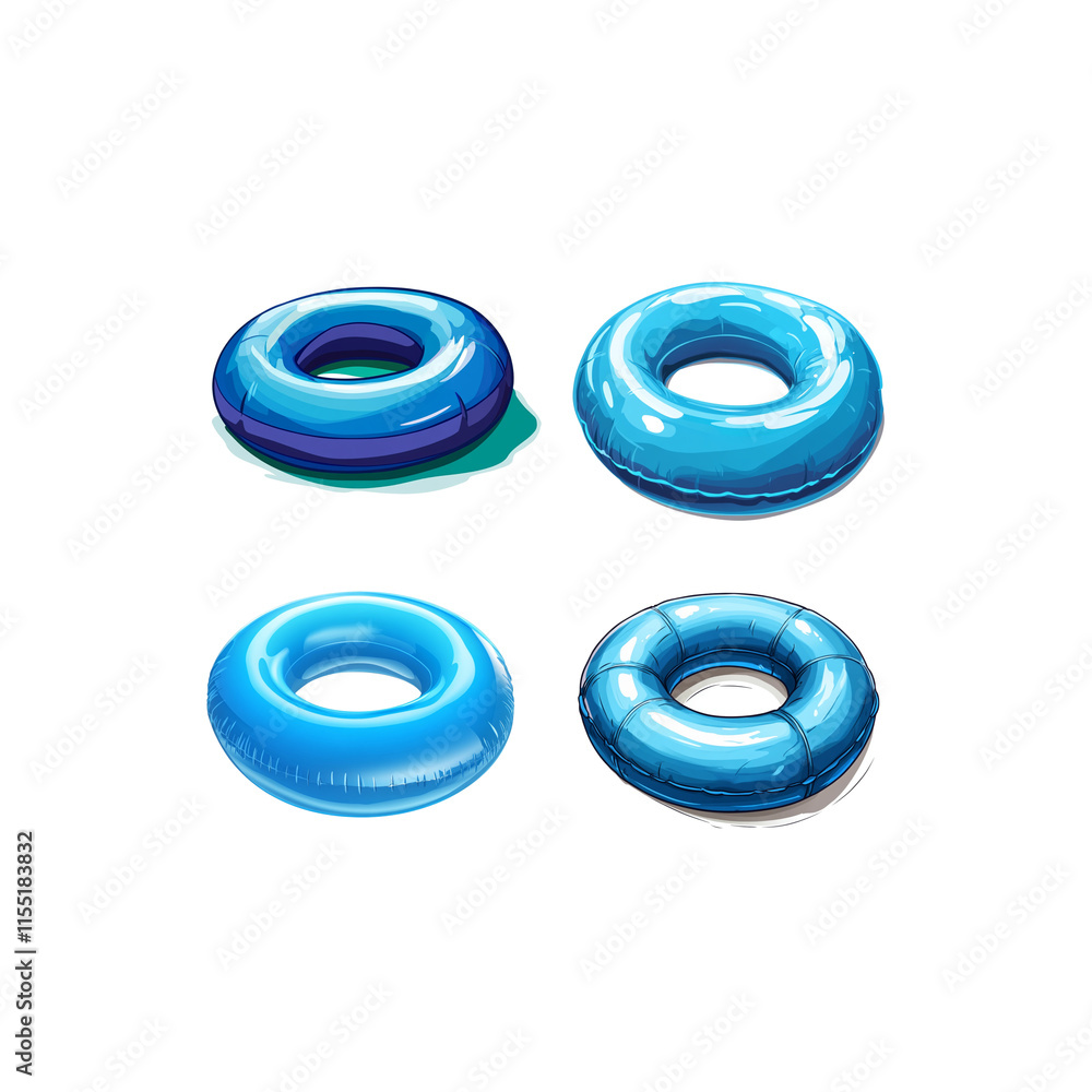 Cartoon of a blue inflatable swimming ring white background
Cartoon of a blue inflatable swimming ring white background