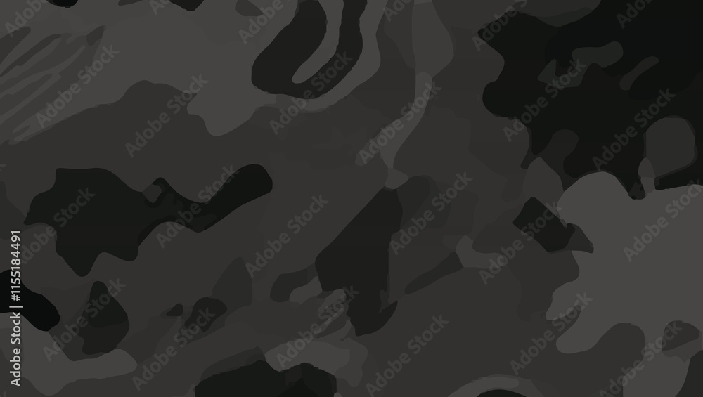 Seamless military camouflage fabric pattern black style. military camouflage on dark black, black fabric design. Camouflage pattern cloth texture background. Camouflage army seamless pattern for print Seamless military camouflage fabric pattern black style. military camouflage on dark black, black fabric design. Camouflage pattern cloth texture background. Camouflage army seamless pattern for print