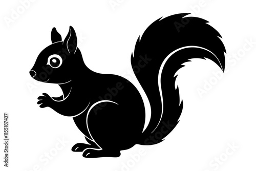  a cute squirrel silhouette vector illustration