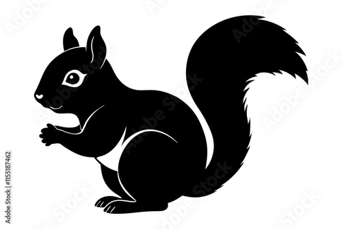  a cute squirrel silhouette vector illustration