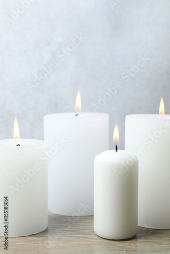 Beautiful composition with candles on the table